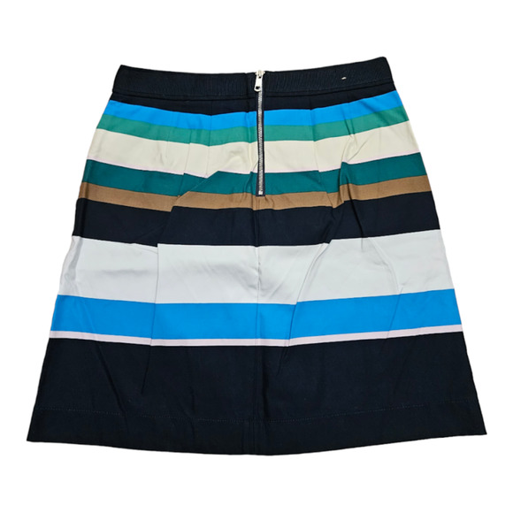 Tommy Hilfiger A-Line Women's Size 2 Striped‎ Skirt Pockets & Pleated Frontside - Picture 2 of 7